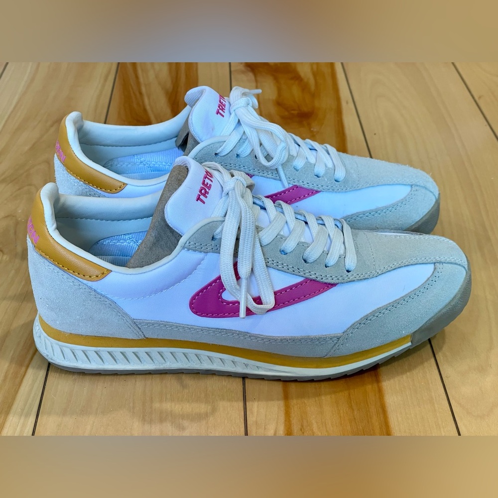 Tretorn Rawlins Women’s Sneakers Grey/Pink/Yellow Size 6‎